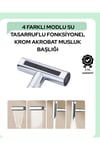 Çok Fonksiyonlu Musluk Başlığı | 4 Su Modu | Geniş Uyumlu Adaptör Seti | Mutfak ve Banyo Uyum