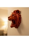 Dekoratif Asılabilir Aslan Başı 3D Duvar Heykeli Gold Red 20x21 cm