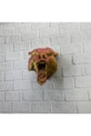 Dekoratif Asılabilir Jaguar Başı 3D Duvar Heykeli Gold Red 20x16 cm