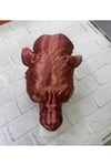 Dekoratif Asılabilir Jaguar Başı 3D Duvar Heykeli Gold Red 20x16 cm