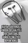 Dijital Göstergeli Kulak İçi Kablosuz Bluetooth Kulaklık Boyun Bantlı