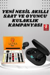 Dijital Göstergeli Kulaklık ve 7 Kordonlu Akıllı Saat Android ve İOS Uyumlu Uyku Takibi Sesli G