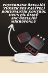 Dijital Göstergeli Powerbank Kablosuz Kulaklık ve 7 Kordonlu Yeni Nesil Akıllı Saat Dokunmatik K