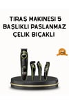 Erkek Bakım Seti 5’i 1 Arada Şarjlı Paslanmaz Çelik Başlıklı