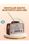Eskitme Tasarımlı Ahşap Bluetooth Radyo LED Aydınlatmalı