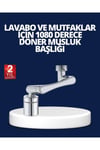 Esnek 1080° Musluk Başlığı 3 Eklemli Hareketli Su Modlu Lavabo Atı