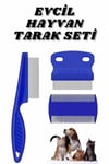 Evcil Hayvan Bit Tarağı Seti Paslanmaz Çelik Bıçaklı 4'lü Set