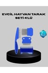 Evcil Hayvan Tüy Bakım Seti – 4’lü Paslanmaz Çelik ve Eco Plastik, Kolay Temizlenebilir ve D