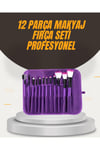 Fondöten, Allık ve Far Uygulamalarına Uygun 12 Parça Makyaj Fırça Takımı Ergonomik Saplı