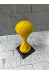 Futbol Toplu Sarı Kupa 21cm Masaüstü Dekor Ödül Figürü