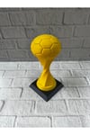 Futbol Toplu Sarı Kupa 21cm Masaüstü Dekor Ödül Figürü