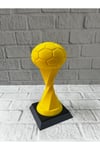 Futbol Toplu Sarı Kupa 21cm Masaüstü Dekor Ödül Figürü