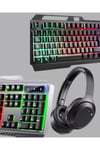 Gaming Set Işıklı Klavye Mouse + Bluetooth 5.2 Kulaklık Oyuncu Paketi