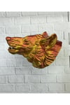 Gold Kurt Duvar Aksesuarı Asılabilir 3D Dekoratif Heykel 25X19 Cm