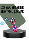 Güç Göstergeli Şarjlı Fenerli USB Elektrikli Çakmak