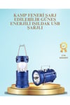 Güneş Enerjili Kızaklı Şarjlı Büyük Boy Kamp Feneri – USB Çıkışlı, Katlanabilir, Çok