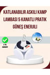 Güneş Enerjili USB Şarj Edilebilir 5 Modlu Katlanabilir LED Kamp Işığı