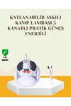 Güneş Enerjili USB Şarj Edilebilir 5 Modlu Katlanabilir LED Kamp Işığı
