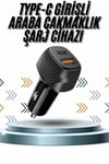 Hızlı Oto Şarj Cihazı 38W Çift Girişli HIzlı Şarj Oto Çakmaklık Type-C