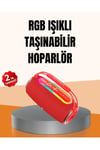IPX6 Su Geçirmez RGB LED Işıklı Taşınabilir Bluetooth Hoparlör 2400 mAh