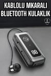 Kablolu Bluetooth Kulaklık Kulak Içi Stereo Mikrofonlu Dijital Göstergeli