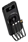 Kablosuz Çoklu Şarj Girişli 10.000 Mah Kablolu Powerbank Taşınabilir