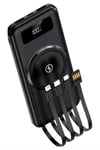 Kablosuz Çoklu Şarj Girişli 10.000 Mah Kablolu Powerbank Taşınabilir