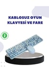 Kablosuz Retro Klavye ve Mouse Seti – 104 Tuşlu, Sessiz Yazım