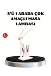 Kalemlik ve Telefon Standlı Masa Lambası – Kısılabilir LED Işık, Göz Dostu Tasarım