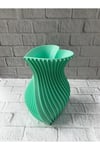 Kalpli Turkuaz Dekoratif Vazo 24 cm Modern Şık Tasarım