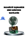 Katlanabilir Şarjlı Mini Fan 3 Kademeli Hız Ayarlı Taşınabilir