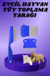 Kedi Köpek Tüy Bit Pire Toplayıcı Toplama Temizleme Tarağı Tarak Seti 4'lü Set