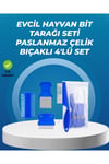 Kedi, Köpek ve Küçük Hayvanlar İçin 4 Parça Ergonomik Tarak Takımı
