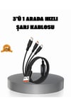 KESGİN MARKET ® 3’ü 1 Arada Şarj Kablosu Type-C iOS Android Uyumlu Hızlı ve Güvenli Şarj