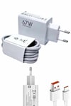 KESGİN MARKET ® Beyaz Ultra Plus Hızlı Şarj Seti Şarj Adaptörü ve Kablosu 67W