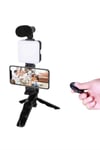 KESGİN MARKET ® Telefon Tutucu Led Işıklı Kumandalı Mikrofon Telefon Vlog Video Kayıt
