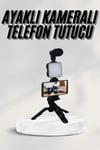 KESGİN MARKET ® Telefon Tutucu Led Işıklı Kumandalı Mikrofon Telefon Vlog Video Kayıt