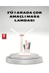 Kısılabilir LED Masa Lambası – Kalemlik ve Telefon Standlı, Göz Yormayan Işık