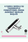 Krom Kaplamalı Çok Fonksiyonlu Musluk Başlığı | Paslanmaz Malzeme