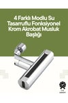 Krom Musluk Başlığı | 4'ü 1 Arada Su Çıkışı | Kolay Montajlı