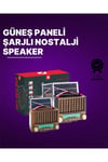 Ktf-1428 Güneş Paneli Şarjlı Nostaljik Bluetooth Hoparlör – Fm/Am/Sw Radyo, Usb/Sd Desteği, Taşınab
