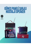 KTF-1428 Nostaljik Solar Enerjili Bluetooth Speaker – Radyo, SD/USB MP3 Çalar, Güçlü Taşınab