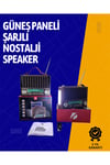KTF-1428 Nostaljik Solar Enerjili Bluetooth Speaker – Radyo, SD/USB MP3 Çalar, Güçlü Taşınab