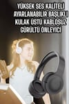 Kulak Üstü Kablosuz Bluetooth Kulaklık Gürültü Önleyici Uzun Şarj Süreli