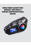 LCD Ekranlı Bluetooth Kask Kulaklığı FM Radyo ve SD Kart Girişli