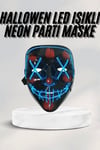 Led Işıklı Neon Maske Cadılar Bayramı Maskesi Korkunç Korku Maskesi