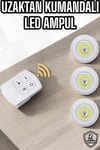 Led Lamba 3'lü Uzaktan Kumandalı Yapışkanlı Beyaz Işık