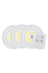 Led Lamba 3'lü Uzaktan Kumandalı Yapışkanlı