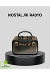 LED’li Nostaljik Bluetooth Hoparlör – Vintage Tasarım, Ahşap Doku