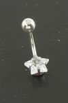 LVSQVR Yıldız Zirkon Taşlı Çelik Piercing 1 (144513) Adet-Gümüş Rengi
